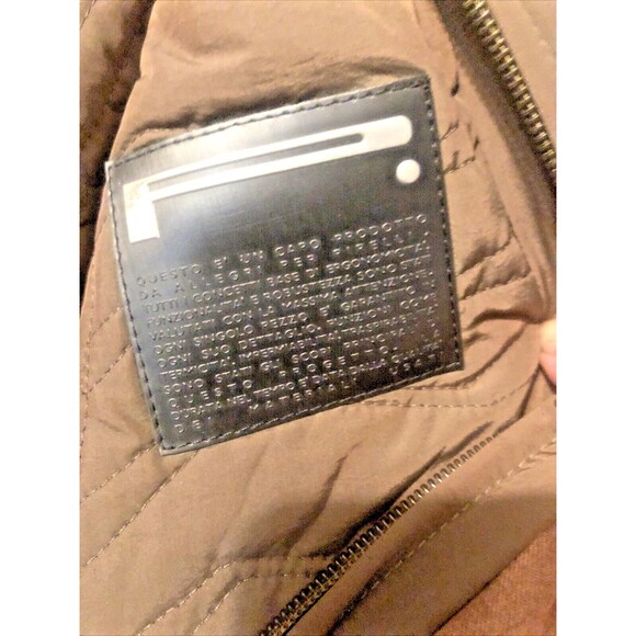 Vintage Pirelli Womens Jacket 42 Bomber Brown Satin Zipper Snap Pockets - Picture 7 of 14